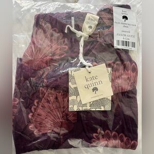 6-12m Short sleeve lap neck dress- Peacock